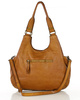 Włoska torebka skórzana z kieszenią z przodu retro bag handmade - MARCO MAZZINI brąz camel