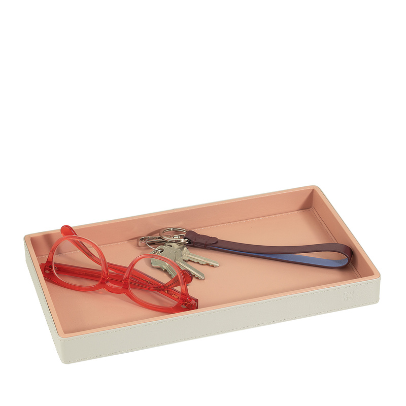 DuDu Taca dekoracyjna do salonu prostokątna skóra naturalna