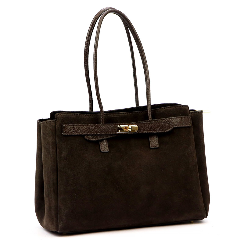 Camilla damska torebka na ramię zamszowa skóra naturalna shopperbag