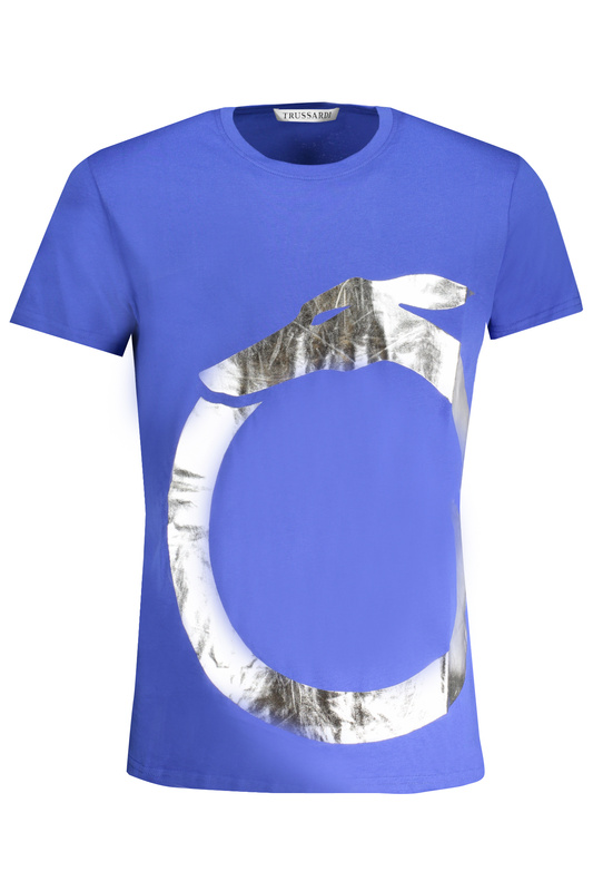 NIEBIESKI T-SHIRT MĘSKI Z KRÓTKIM RĘKAWEM TRUSSARDI