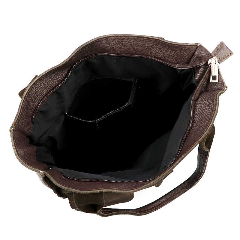 Angelo Torebka na ramię Duża damska shopperbag z kieszeniami skórzana 