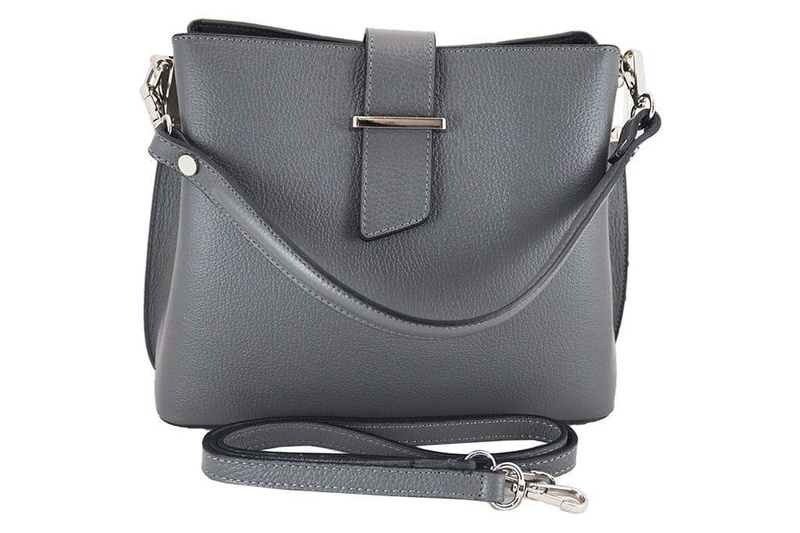 Modny kuferek skórzany damski włoski- Bordowy