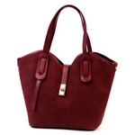 Zamszowa skórzana damska shopperbag na ramię pojemna i stylowa od Luka