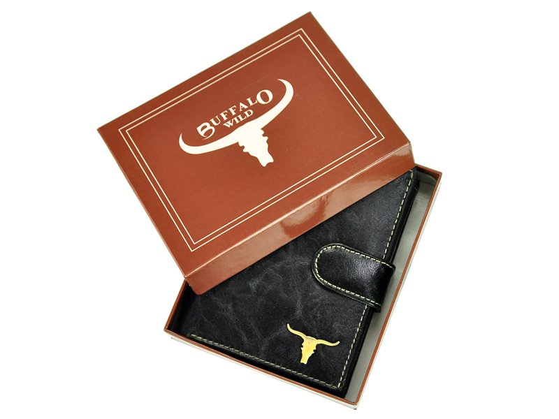 Portfel męski na karty i dokumenty z nubukowej skóry - Buffalo Wild