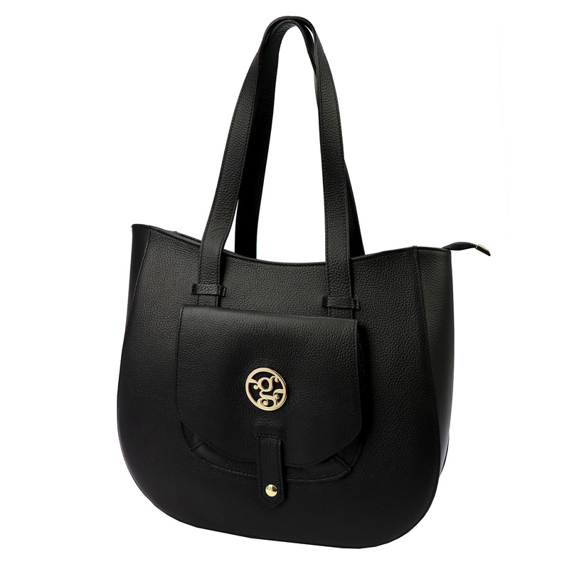 Elegancka Skórzana damska shopperbag torebka na ramię Gregorio z kieszenią