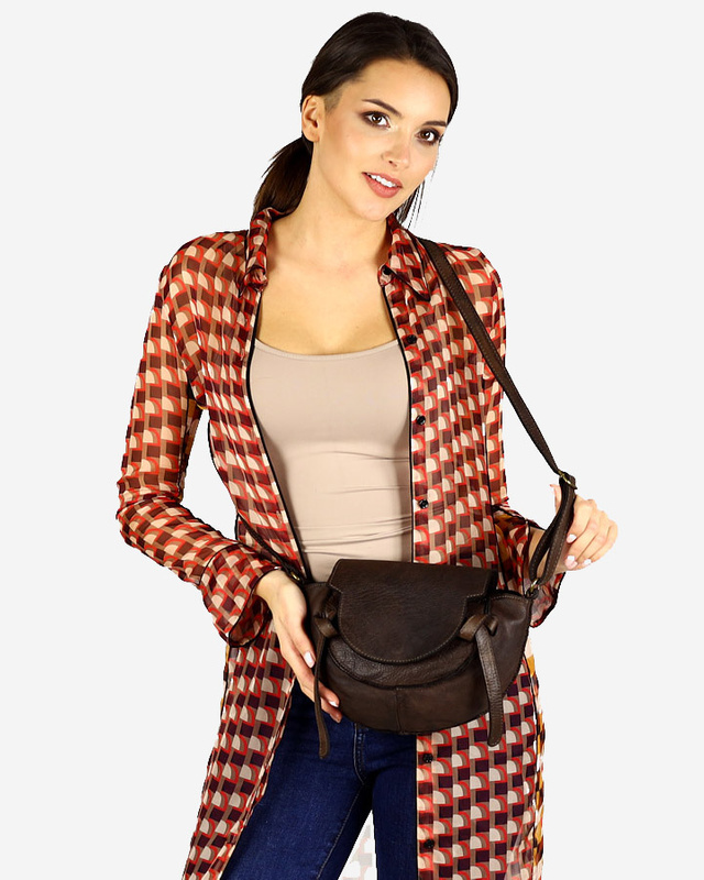 Marco Mazzini Torebka listonoszka skórzana saddle bag brąz caffe