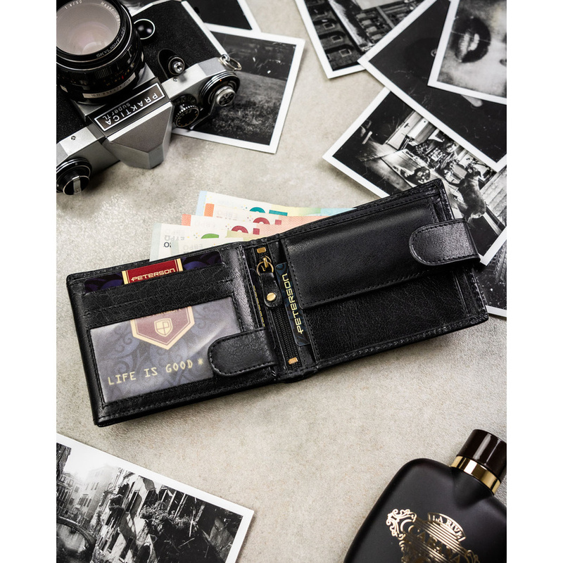 Skórzany męski portfel Peterson PTN N992L-BUF