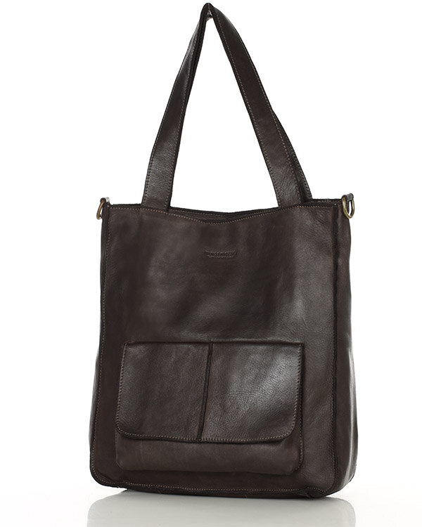 Torebka damska shopper A4 skóra naturalna - MARCO MAZZINI brąz caffe