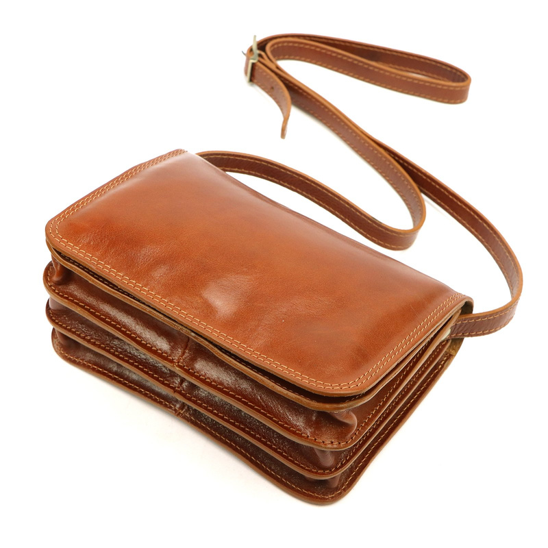 Florence damska listonoszka 3 komory torebka na ramię skóra naturalna