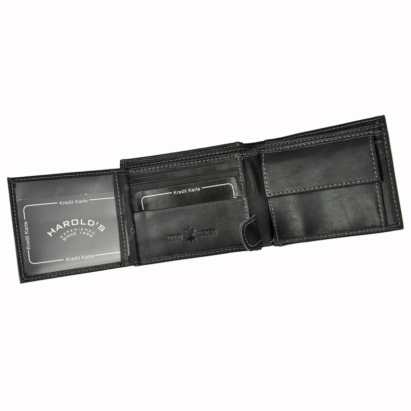 Harolds męski portfel skóra naturalna składany rozbudowany