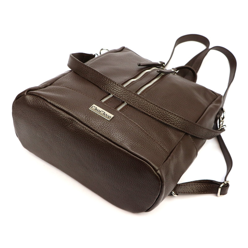 MiaMore Skórzany damski pojemny miejski plecak torebka z kieszeniami