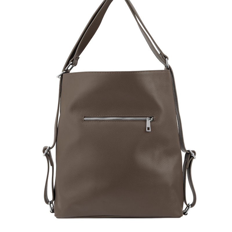 Torebka plecak z zamszem - Beżowa ciemna