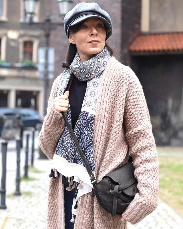 Marco Mazzini Torebka listonoszka skórzana saddle bag czarny