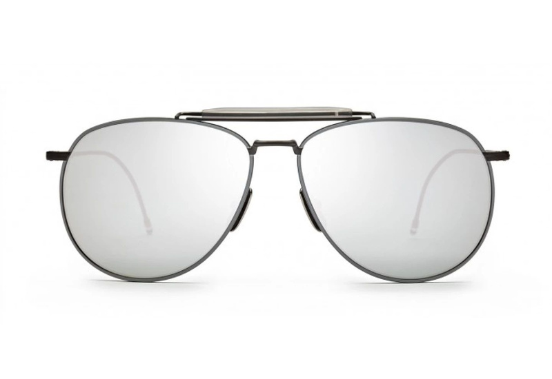 Okulary THOM BROWNE TB015LTDBLKGR. Okulary przeciwsłoneczne, Kolor szary. Unisex.