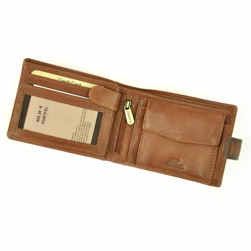 EL FORREST męski portfel skóra naturalna rozbudowany ochrona RFID