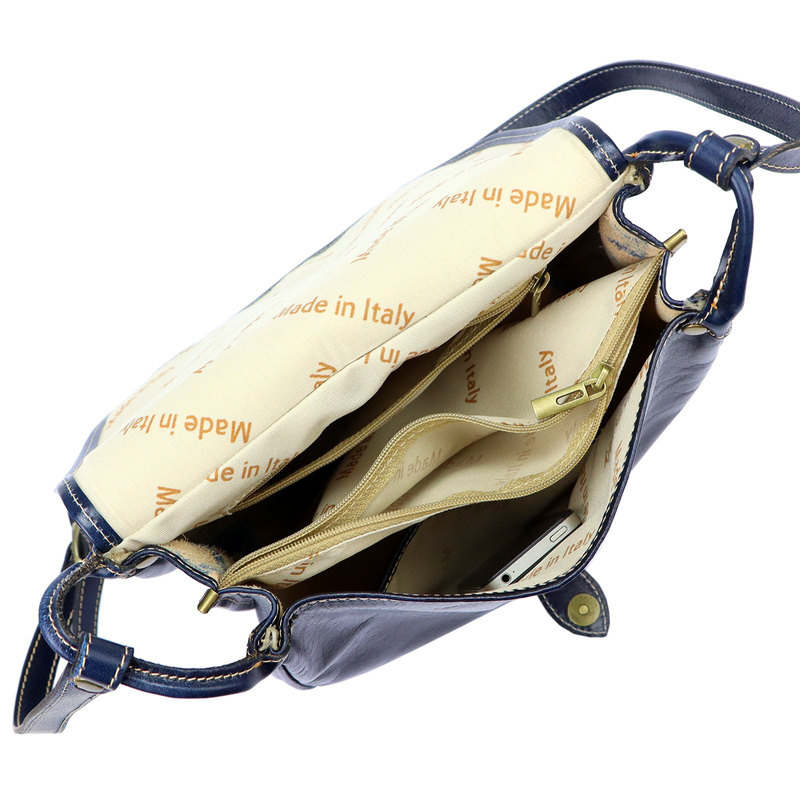 Florence skórzana damska listonoszka torebka na ramię dwukomorowa