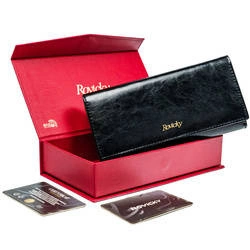 Skórzany damski portfel Rovicky 8805-BPRN RFID