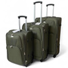 EASY TRIP zestaw trzech walizek na kółkach miękkie materiałowe kieszenie