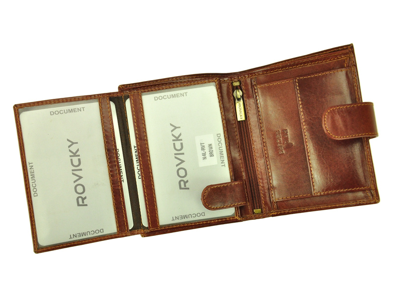 Rozbudowany Skórzany męski portfel Rovicky z RFID