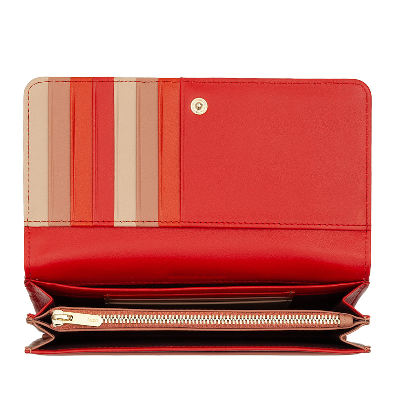 DUDU portfel damski skóra naturalna podłużna portmonetka zatrzask