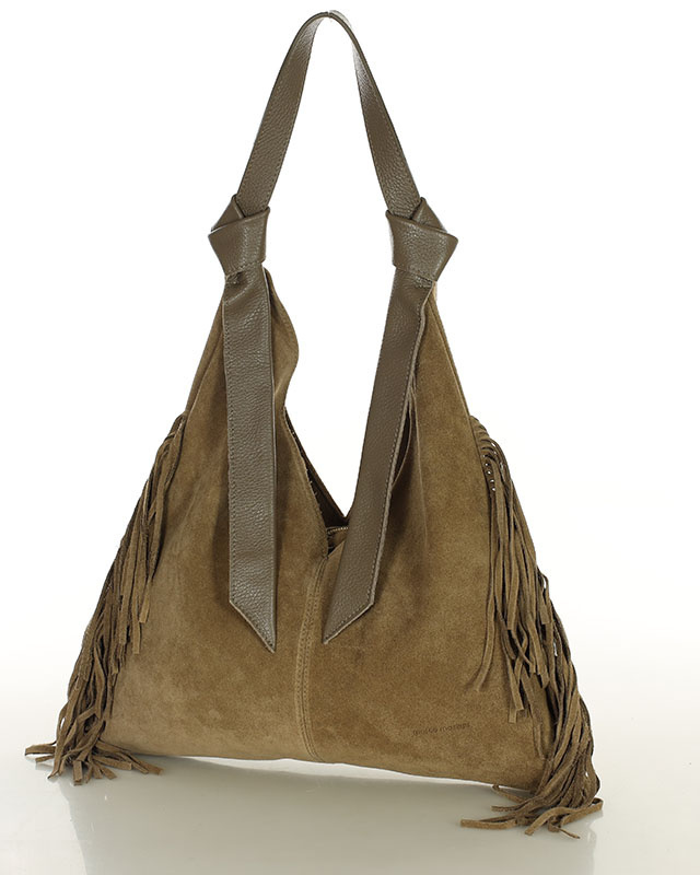 Torebka damska worek hobo bag skóra naturalna - MARCO MAZZINI czarna
