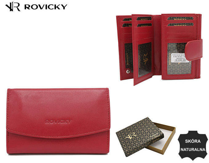 Elegancki pojemny portfel damski skórzany Rovicky