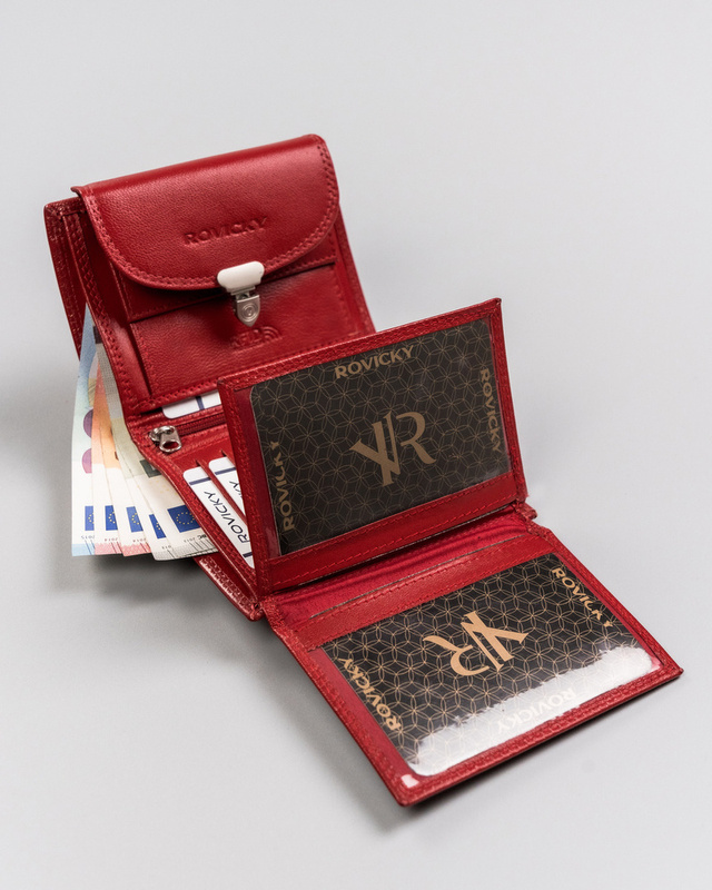 Zgrabna Skórzana damska portmonetka Rovicky RFID