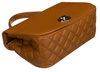 Karmelowa torebka damska crossbody ze srebrnymi okuciami - David Jones