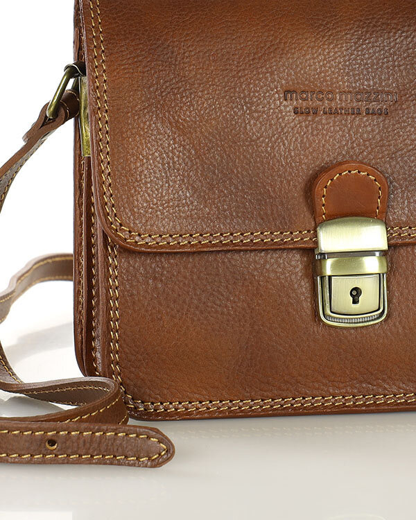Torba skórzana kwadratowa premium Florence bag - MARCO MAZZINI czarna