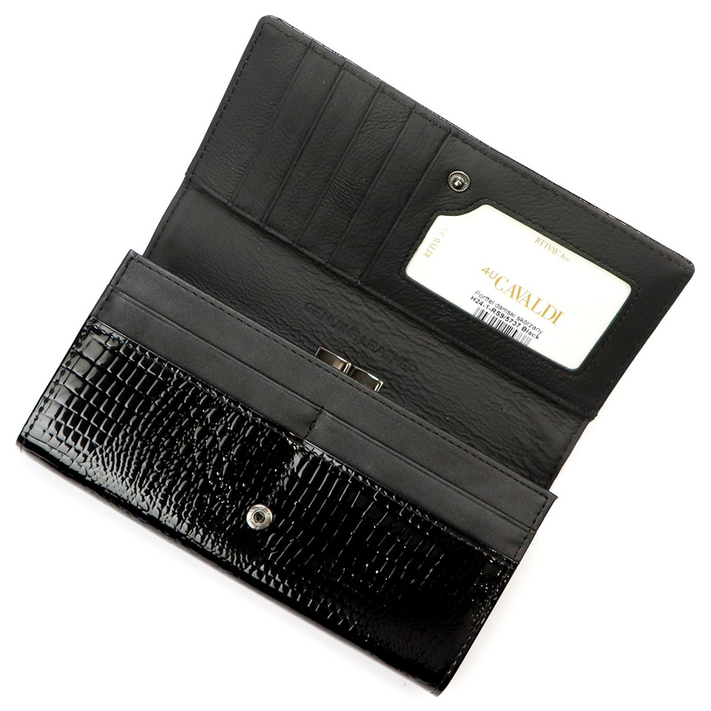 Damski duży portfel ze wzorem skóry węża Cavaldi