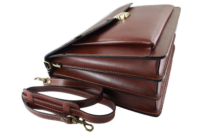 Aktówka męska skórzana - Barberini's - Brązowa