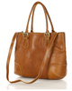 Torebka do ręki kuferek genuine leather made in Italy - MARCO MAZZINI camelowa