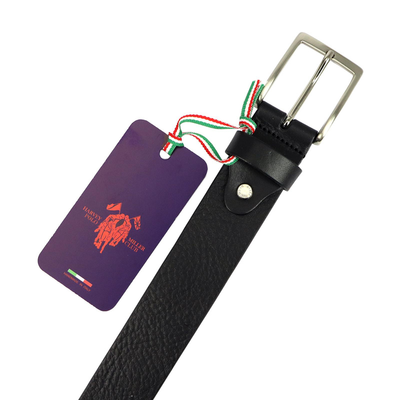 Harvey Miller męski pasek do spodni skóra naturalna klasyczna klamra