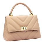 Luka listonoszka damska skóra naturalna pikowana z paskiem uchwytem