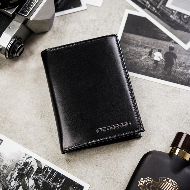 Meski zestaw prezentowy skóra naturalna Peterson PTN SET N4-NGV-BW BLACK