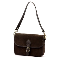 Zamszowa damska listonoszka z kieszeniami skórzana torebka na ramię Luka