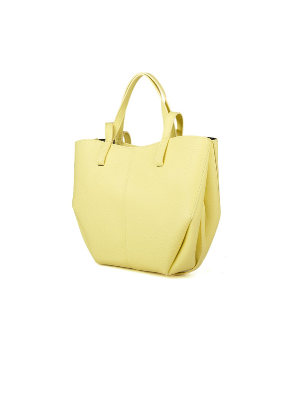 Cytrynowa torebka tote Giulia Monti GM1602 ze skóry cielęcej