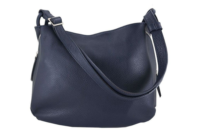 Torebka skórzana worek damska - Bordowa