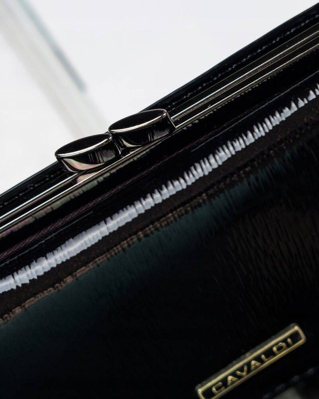 4U Cavaldi Lakierowany Duży portfel damski ze skóry naturalnej portmonetka