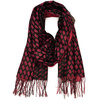 Bordowy Duży Szalik Damski dwustronny ze złotą nitką ciepły modny szal AX-92