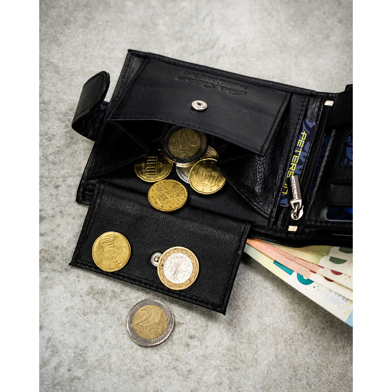 Meski zestaw prezentowy skóra naturalna Peterson PTN N992L-DOT BLACK