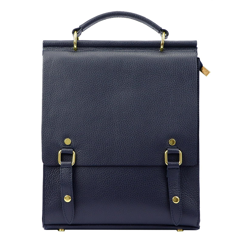 Luka plecak miejski damski skóra naturalna styl vintage z kieszeniami