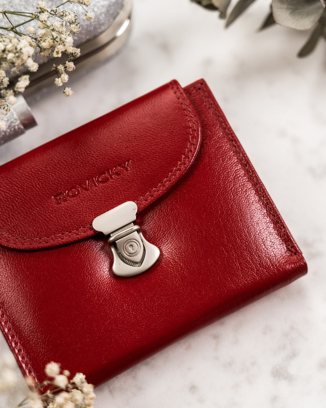 Zgrabna Skórzana damska portmonetka Rovicky RFID