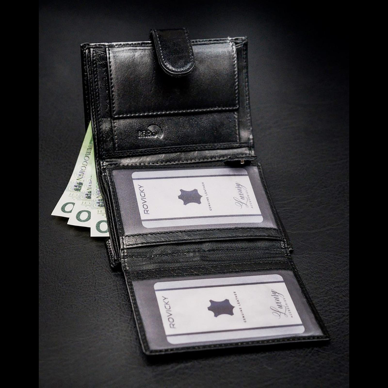 Skórzany męski portfel Rovicky N4-RVT RFID