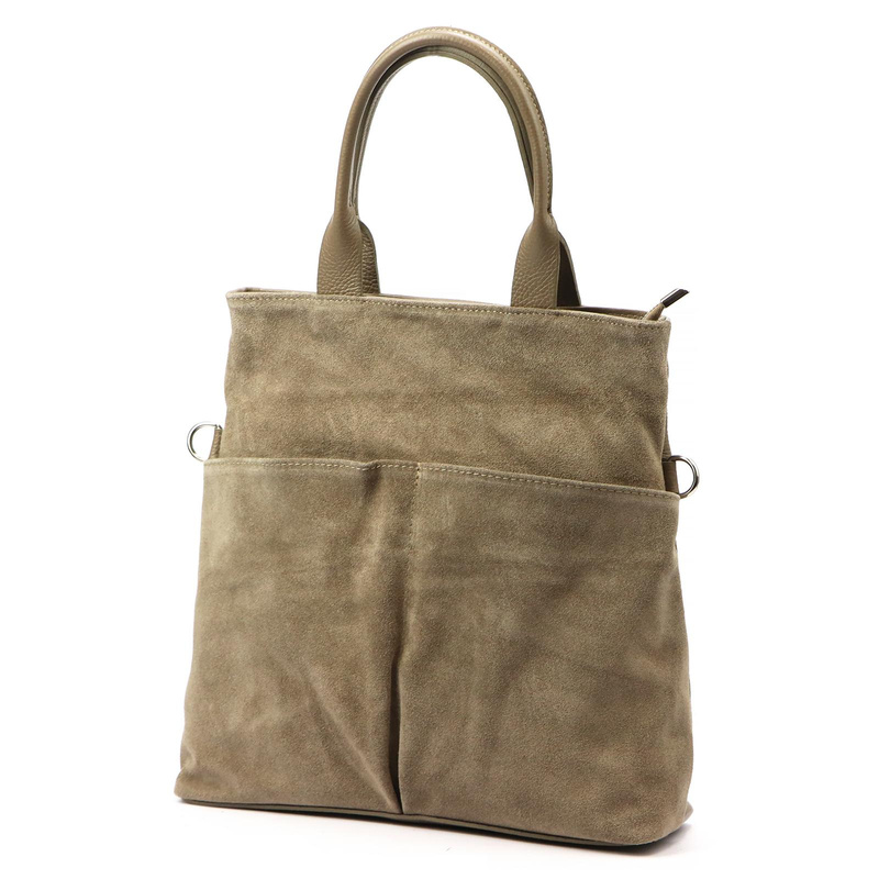 Vera Pelle damska torebka na ramię skórzana shopperbag z kieszeniami duża