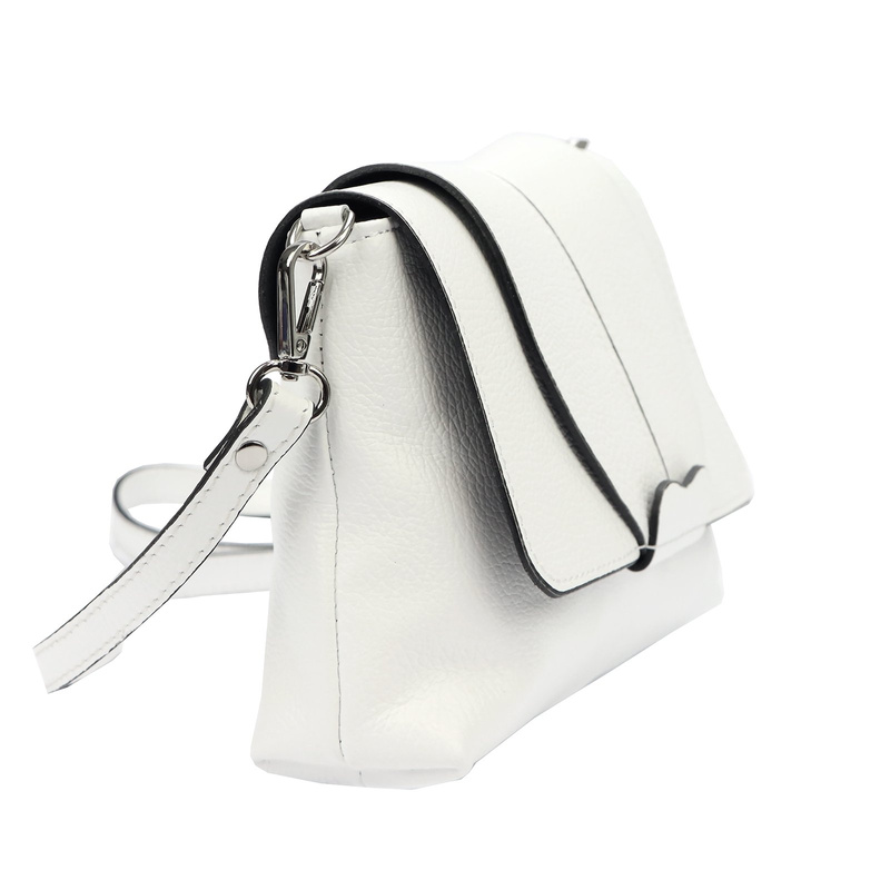 Skórzana damska listonoszka torebka przez ramię zamykana klapą Luka