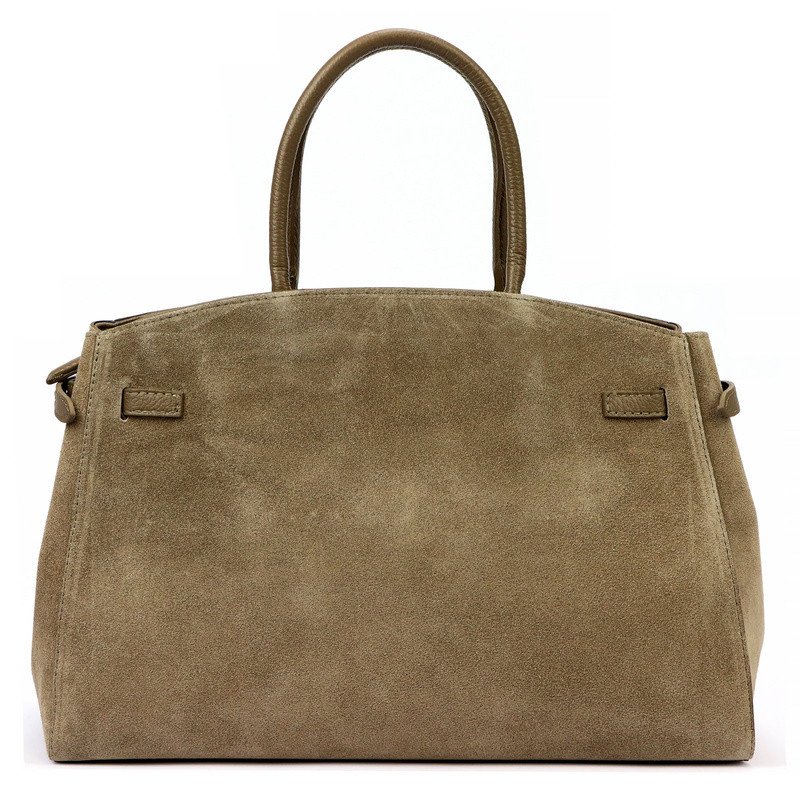 Vera Pelle Torebka Skórzana Kuferek Damska Zamszowa Listonoszka Średnia