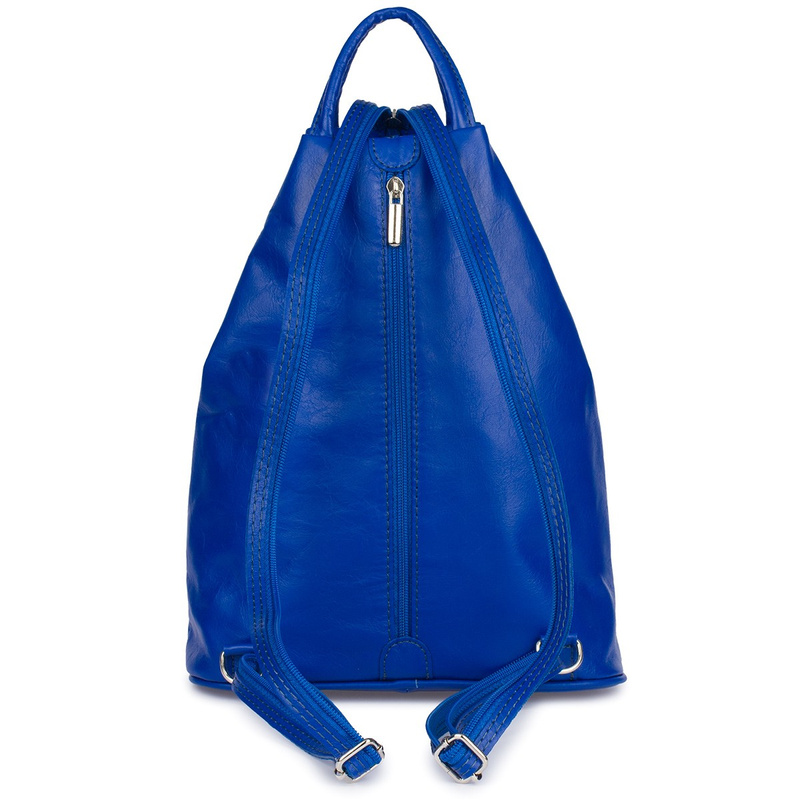 Vera Pelle włoski Plecak Skórzany damski mały chabrowy T52