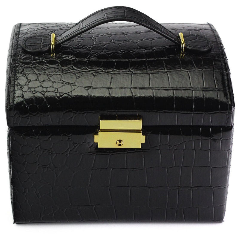 Eleganki kuferek ze skóry ekologicznej PATRIZIA BEAUTY-18013-BL