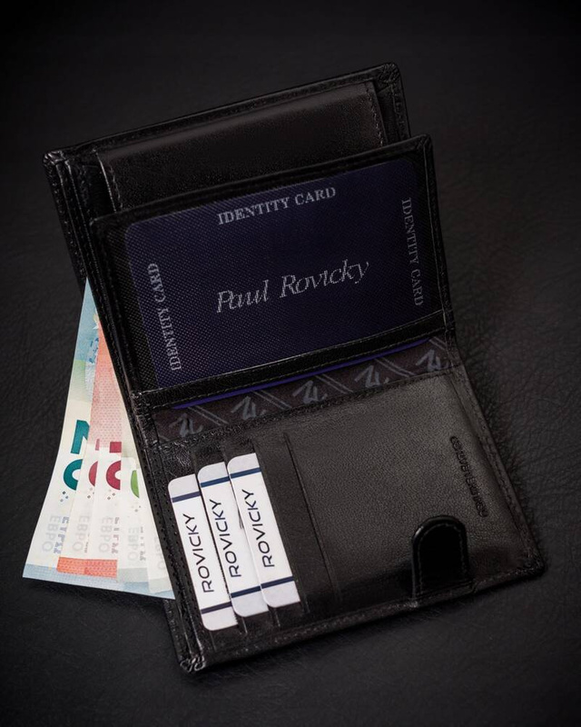 Skórzany męski klasyczny portfel z RFID od Rovicky